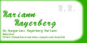 mariann mayerberg business card